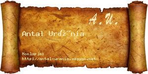 Antal Uránia névjegykártya